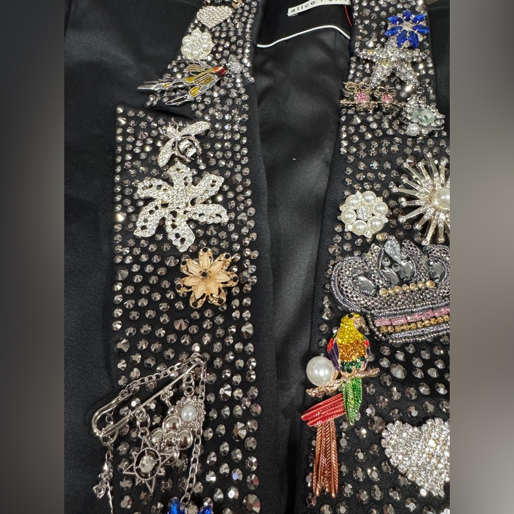 Alice Olivia ELNA EMBELLISHED BLAZER $1295 New - Picture 11 of 12